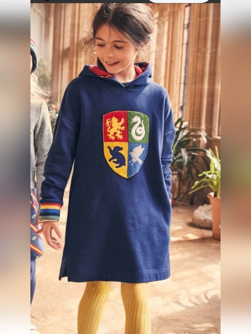 Mini Boden Harry Potter Hogwarts Sweatshirt dress Navy Youth Size 6-7